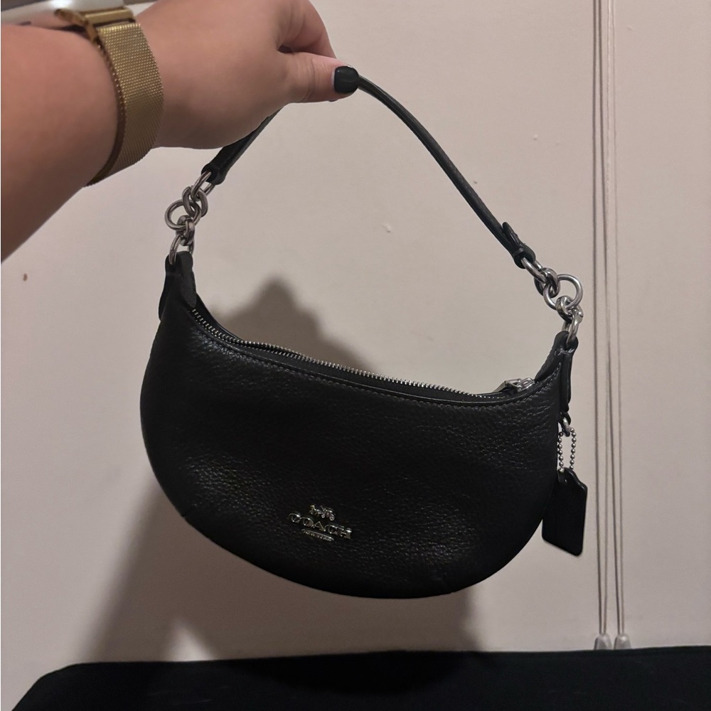 Coach Black Pebbled Leather Shoulder Bag